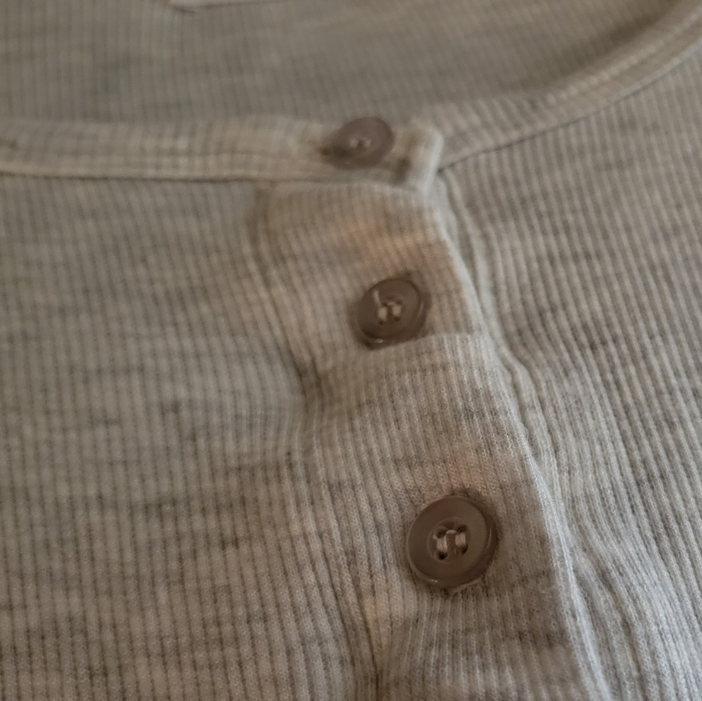 CLYQUE Annie Bodysuit Long Sleeve Henley Light Heather Grey - Picture 5 of 7